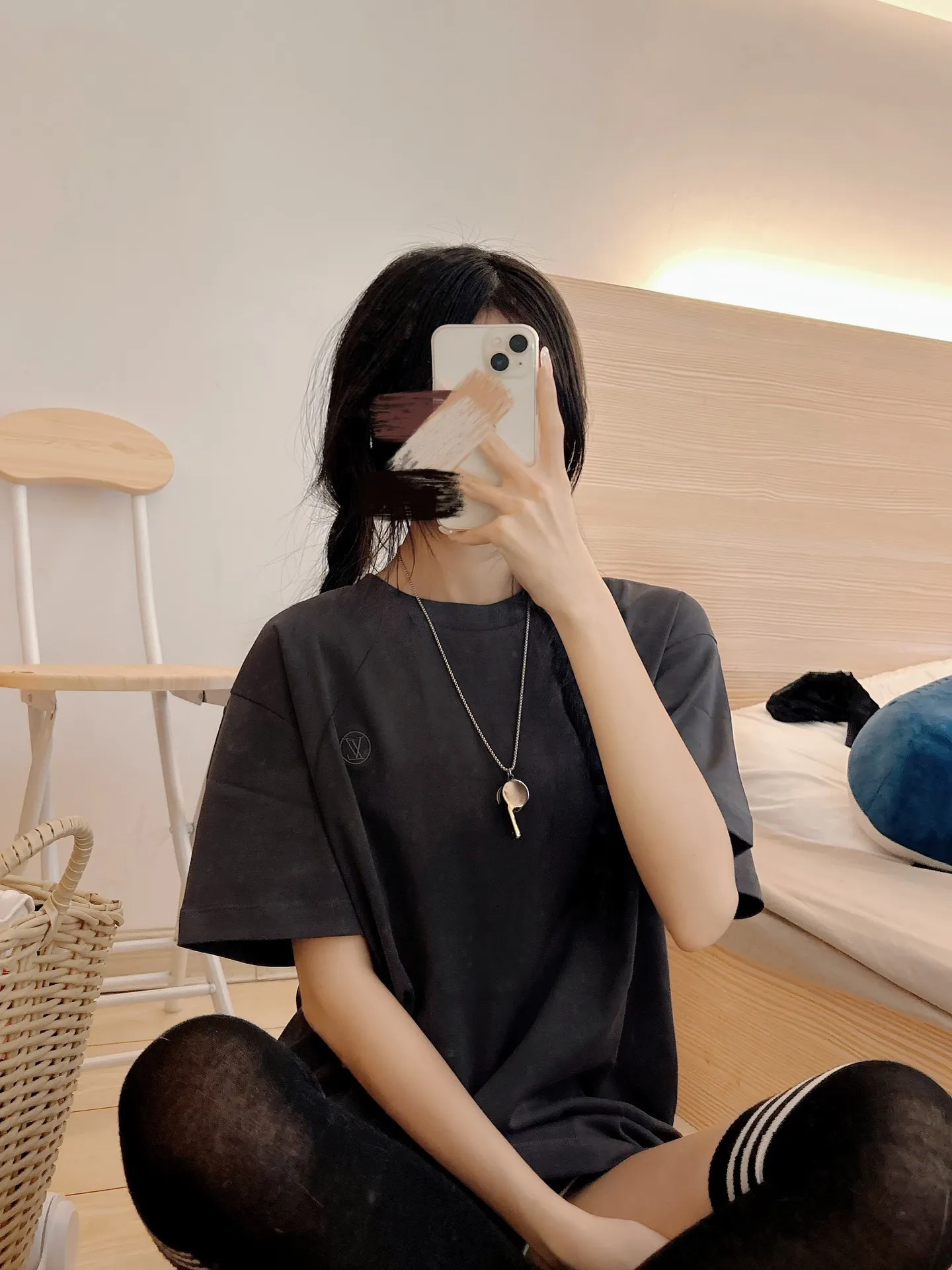 Louis Vuitton/Louis Vuitton Classic short sleeves with small label embroidered on the chest